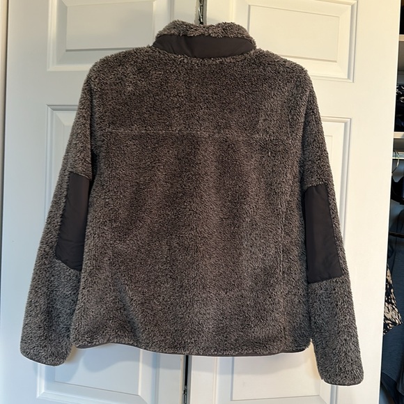 LL Bean Women Jacket Zip Front Coat Gray Hi Pile Fleece Sherpa, SPetite - Picture 3 of 4